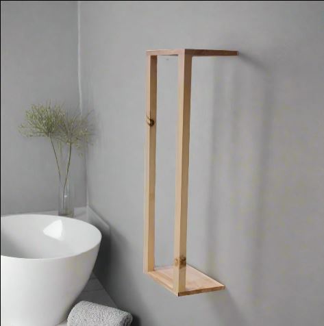 Wall Mount Walnut Towel Holder, Handmade Rustic Towel Rack, Wooden Towel Holder 1PC By Miza