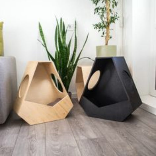 Wooden 2-Storied Cat House Modern Wood Cat Furniture By Miza