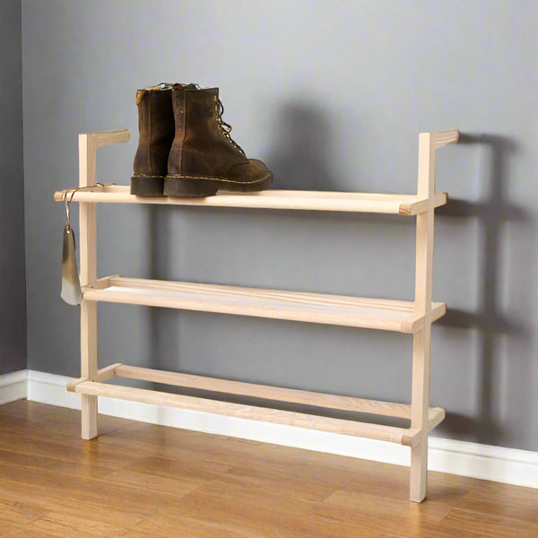 Japanese Style Wooden Shoe Rack for Footwear and Slipper By Miza