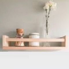 Wooden Wall Shelf For Bathroom Accessories / Kitchen Spice/ Use as Cosmetics Rack By Miza -1 Pc