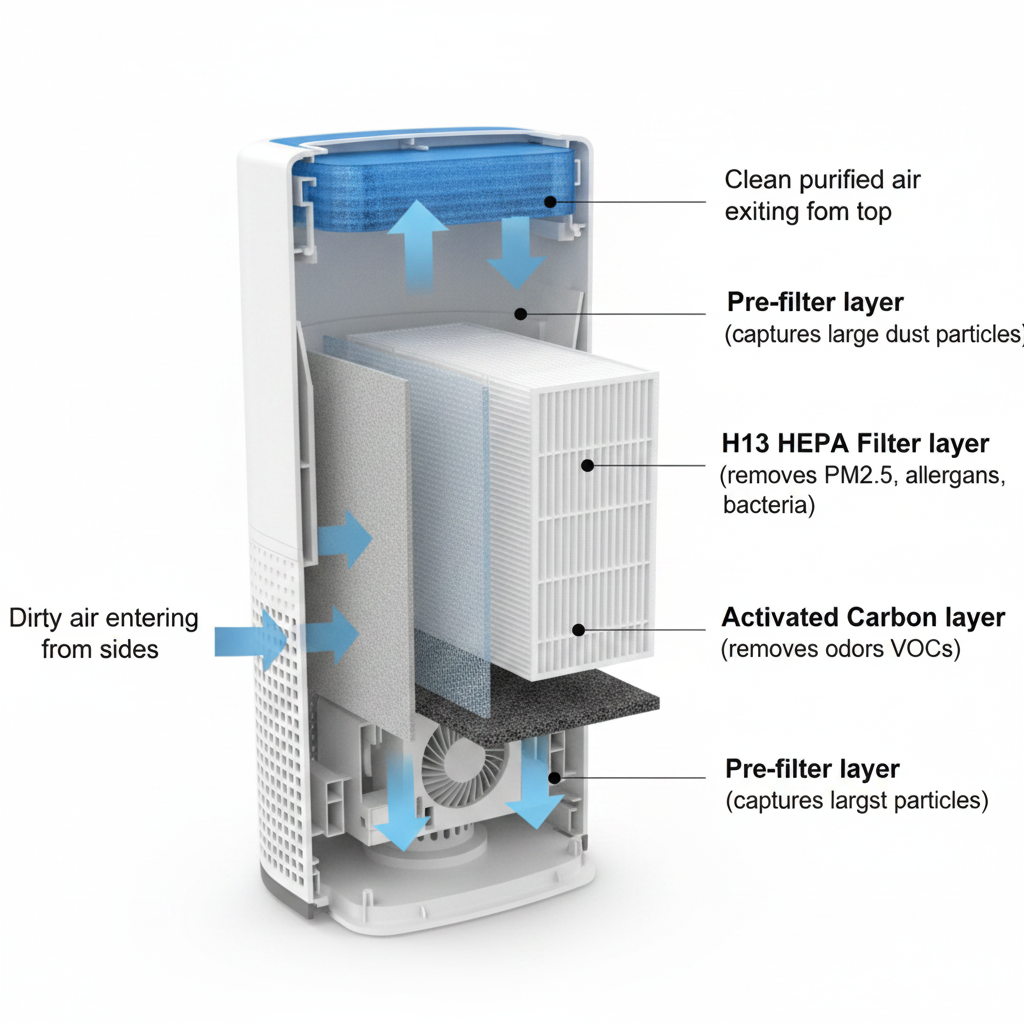 Air Purifier – H13 HEPA Filter | Clean Air for Home & Office By Wadbros