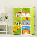 Sturdy 6 Cubes Animal Design Portable Wardrobe For Kids-1 PC-Random Color-BY APT