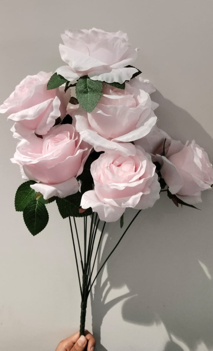 Artificial Flowers of 9 Roses Bunch Natural Home Decoration Flower Stick 1 Bunch