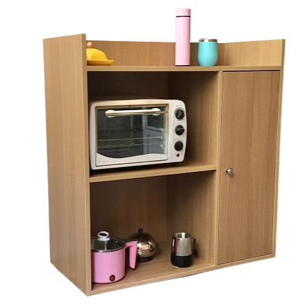 Microwave Storage Cabinet With Panel Door In Natural Wood By Miza