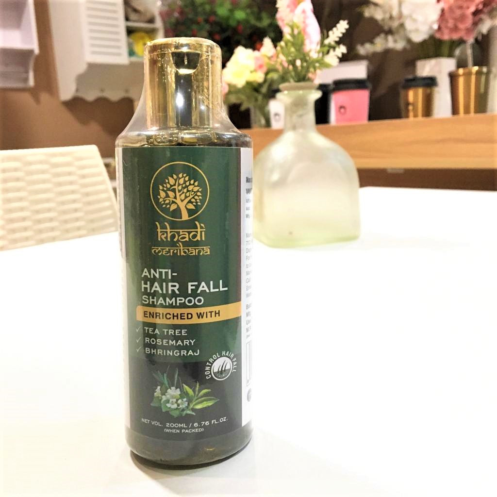 Khadi Meribana Pack Of 2 Anti-Hair Fall Enriched With Tea Tree/Rosemary/Bhringraj Shampoo 200ml