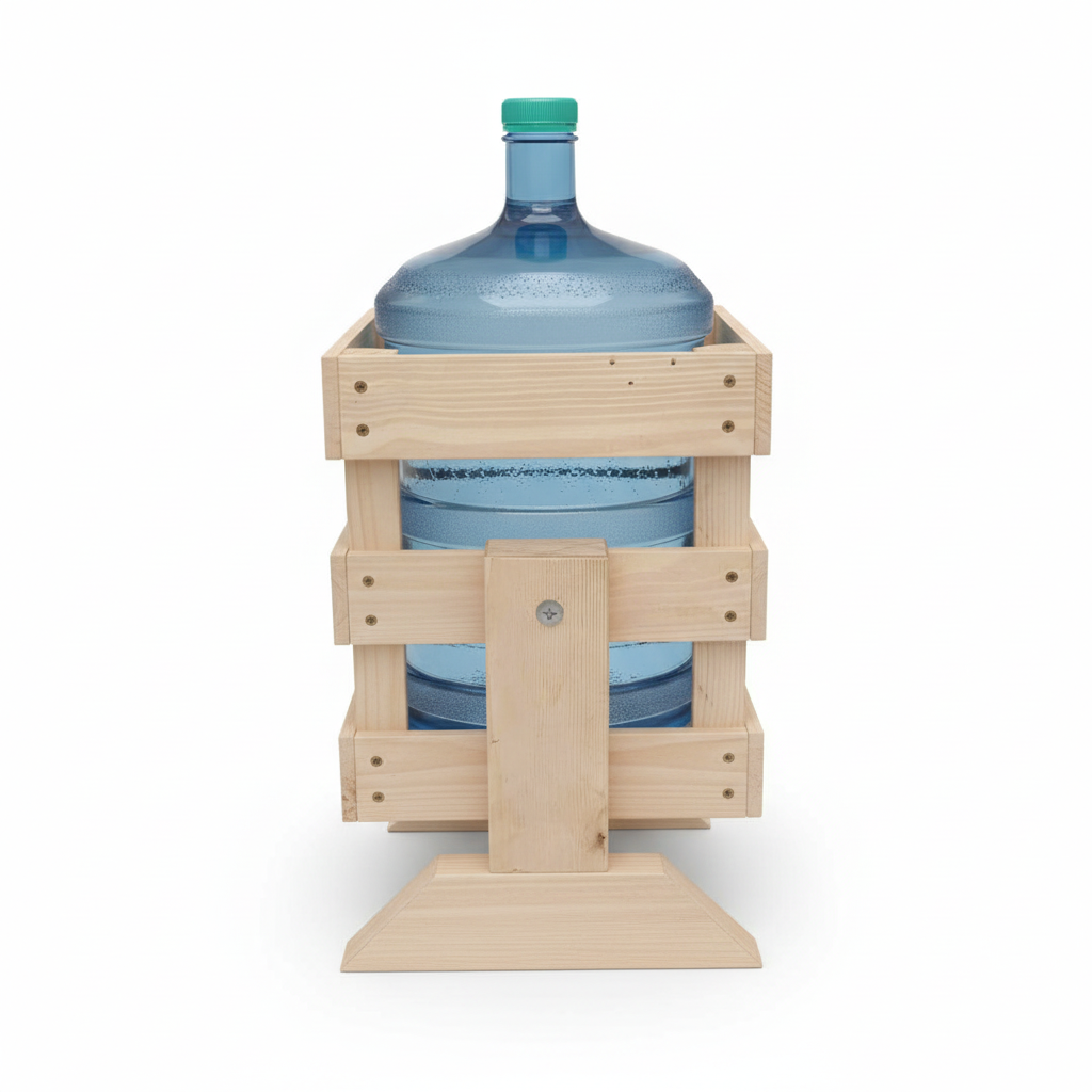 Wooden Water Jug Dispenser Stand / Bisleri 20 Liters Bottle Holder By Miza