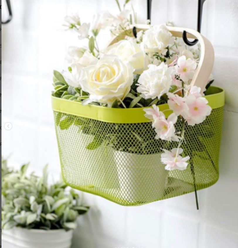 Multi Purpose Steel Basket with Wooden Handle-Random Color-Pack Of 2-BY APT