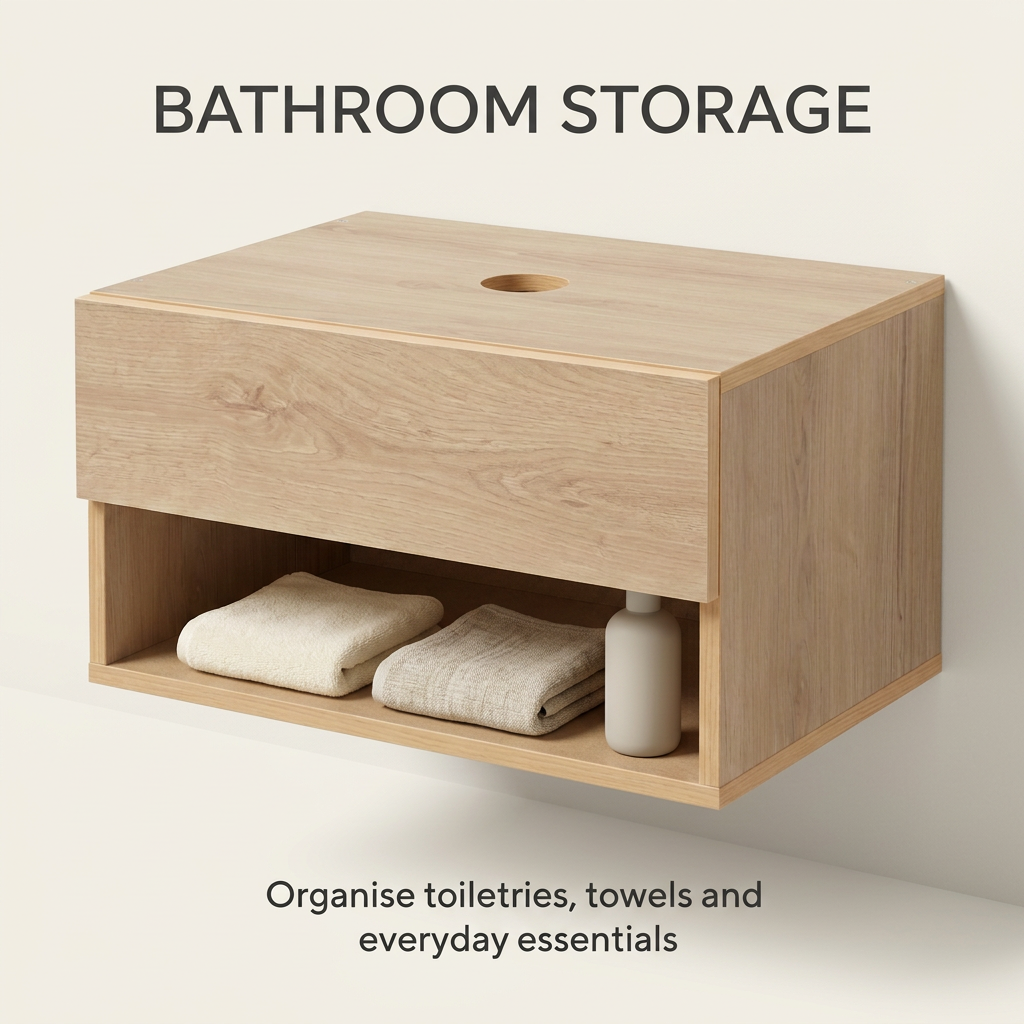Floating HDHMR Water Resistant Bathroom Washbasin Vanity By Miza
