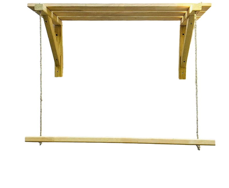 Timber Dress Rack Wooden Bracket Shelf With Hanging Rope/Timber Clothes Rack By Miza ...