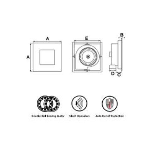 Ceiling Exhaust Fan BPT LT-03 Ventilator With LED Light-By Wadbros