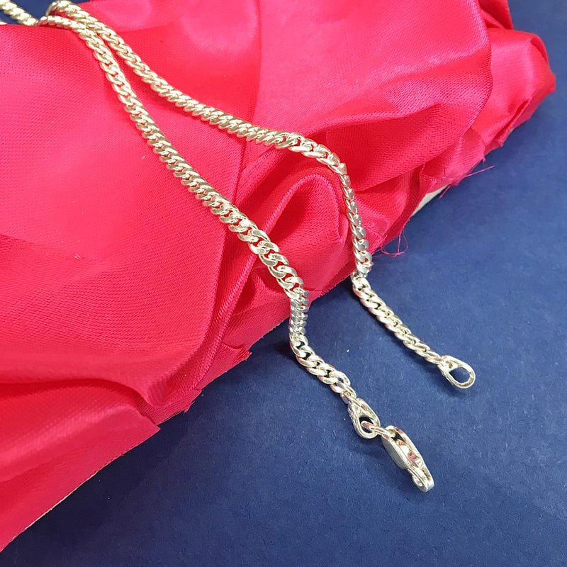 Popular Italian Curb Silver Chain Necklace For Man