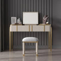 Versatile Glam: Flip Top Makeup Table With Storage & Stool