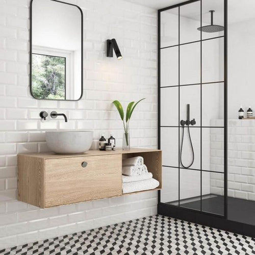 Modern Bathroom HDHMR Water Resistant Washbasin Vanity Storage By Miza