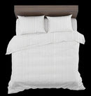 Micropoly Striped Pattern Double Bed Bedsheet With 2 Pillow Covers For Home/Hotels BY SUPT