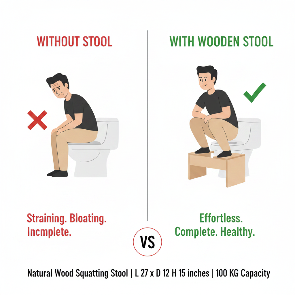 Squatting Wooden Platform/Squat Potty Stool For Toilet By Miza