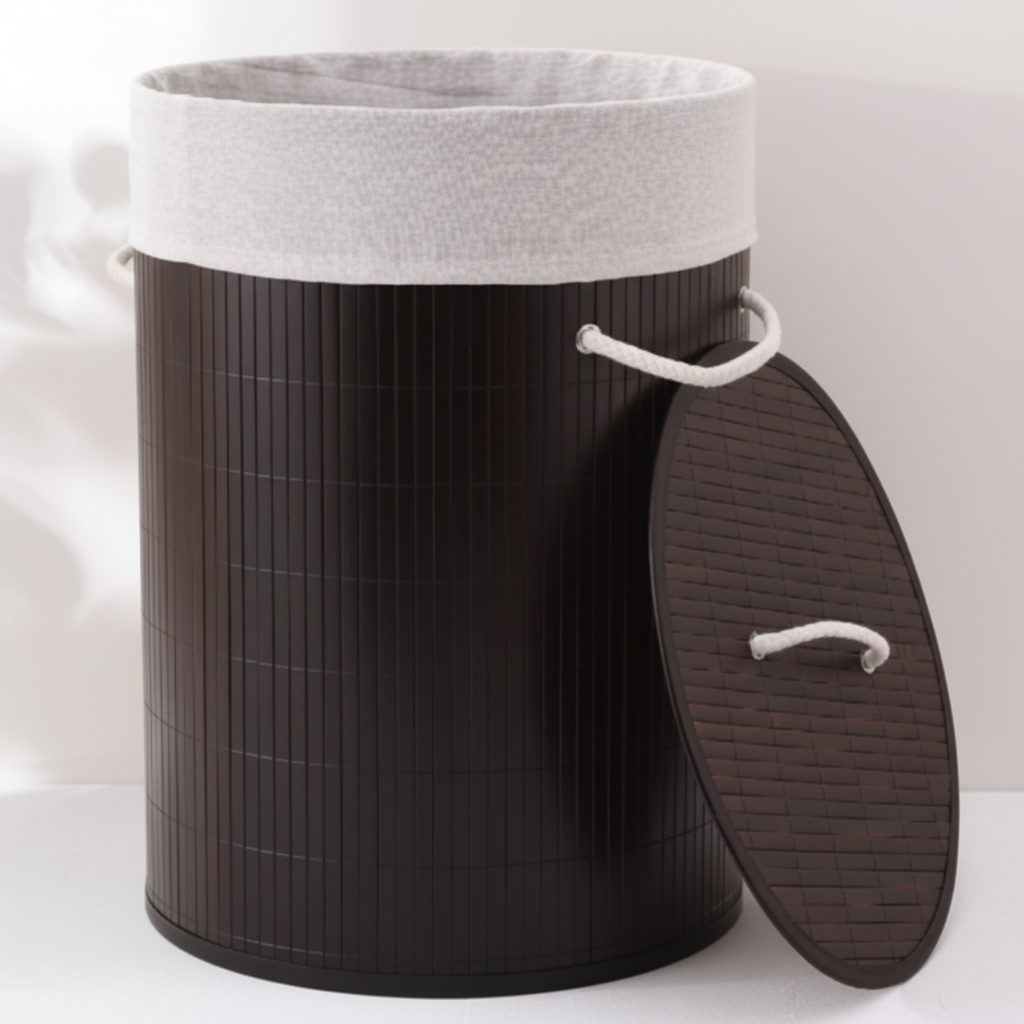 Laundry Bamboo ,Clothes Storage Basket ,Free Standing Dirty Clothes Hamper Bin-Random Color-1PC-BY APT
