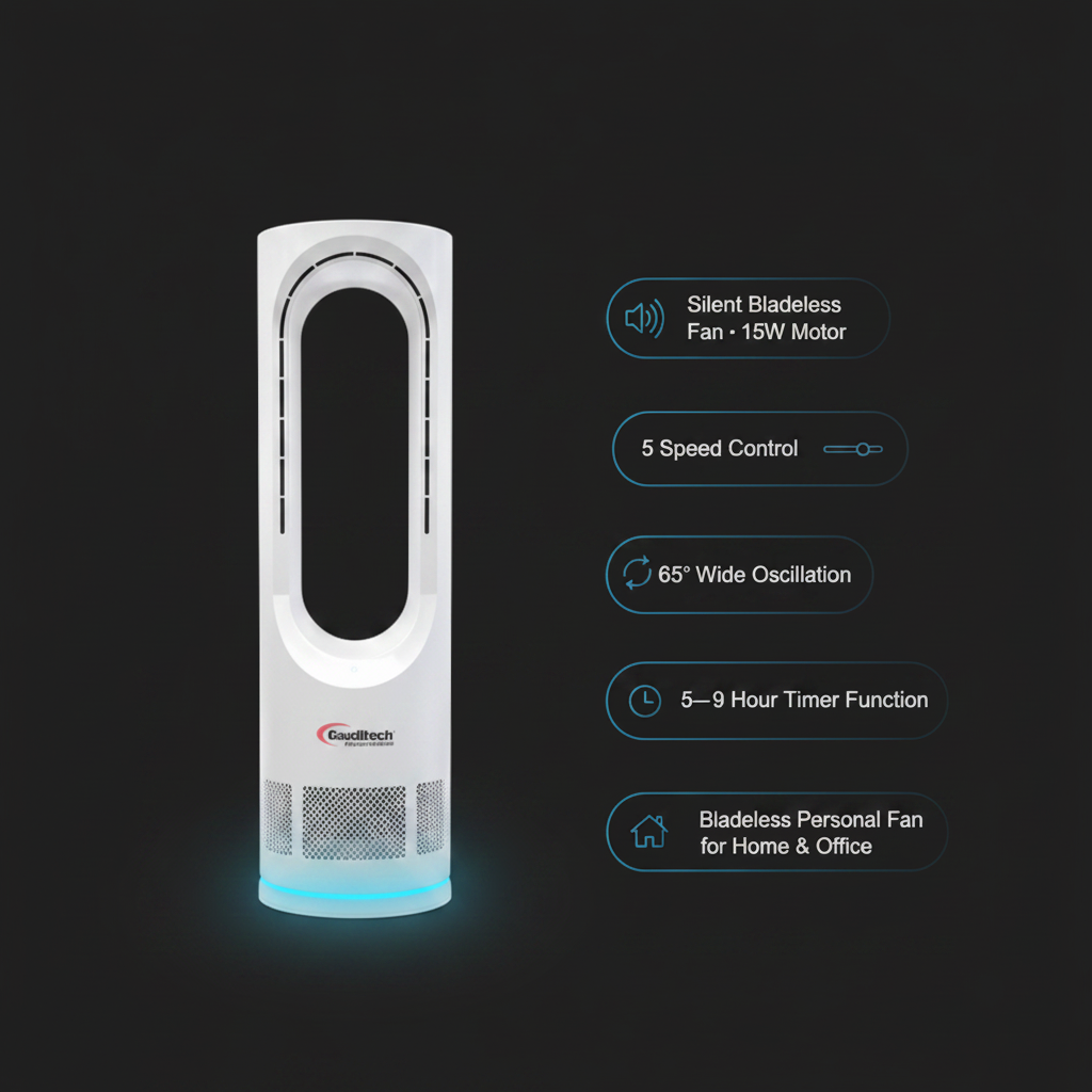 WOW Mini Bladeless Personal Fan – 15W Silent Cooling Fan By Wadbros
