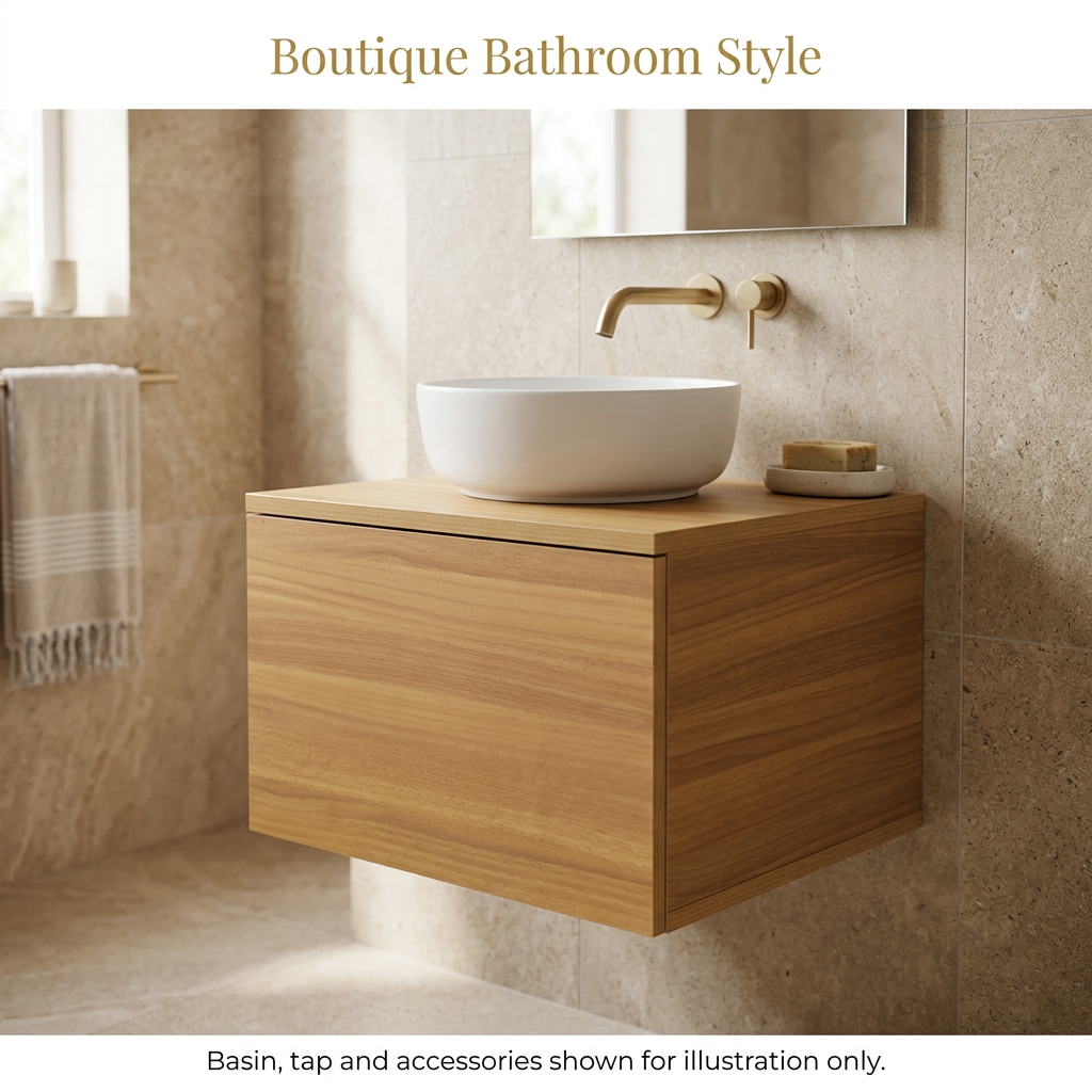 Aesthetic Minimal HDHMR Water Resistant Revised Bathroom Washbasin Vanity By Miza