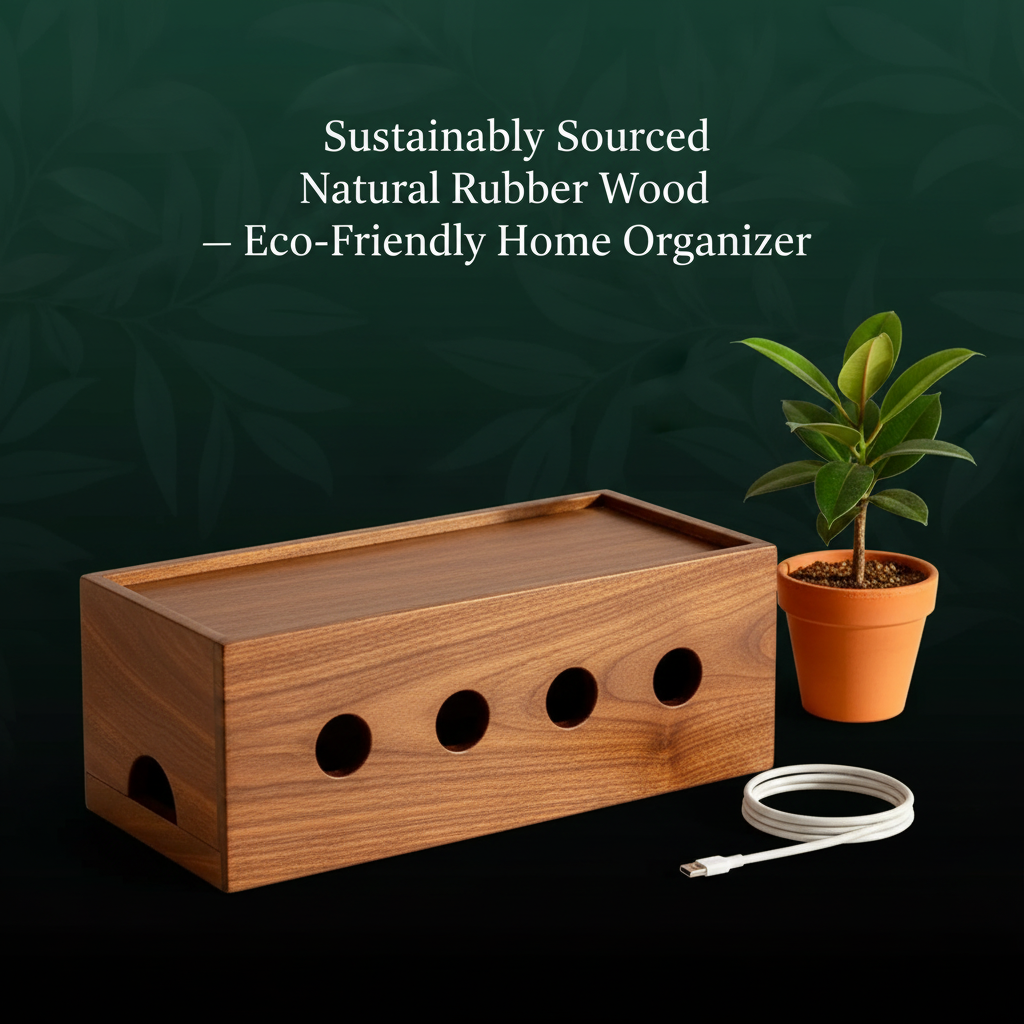 Rectangle Mobile Charger Wood Box By Miza