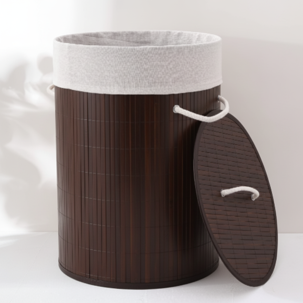 Laundry Bamboo ,Clothes Storage Basket ,Free Standing Dirty Clothes Hamper Bin-Random Color-1PC-BY APT