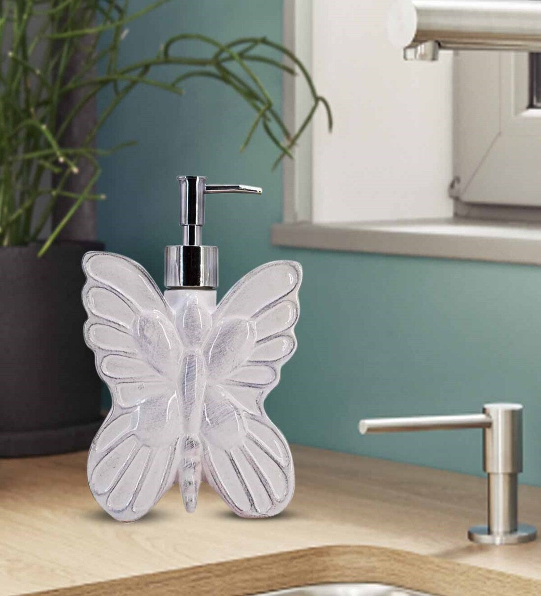 Butterfly Ceramic Soap Dispenser For Bathroom -Random Color-1 PC-BY APT