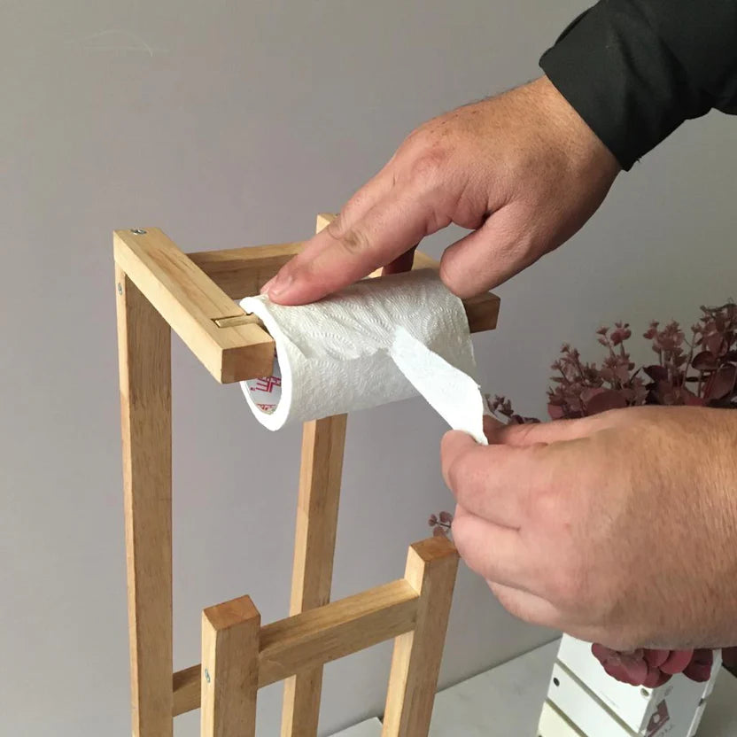 Stylish Wooden Toilet Paper Holder Rack By Miza