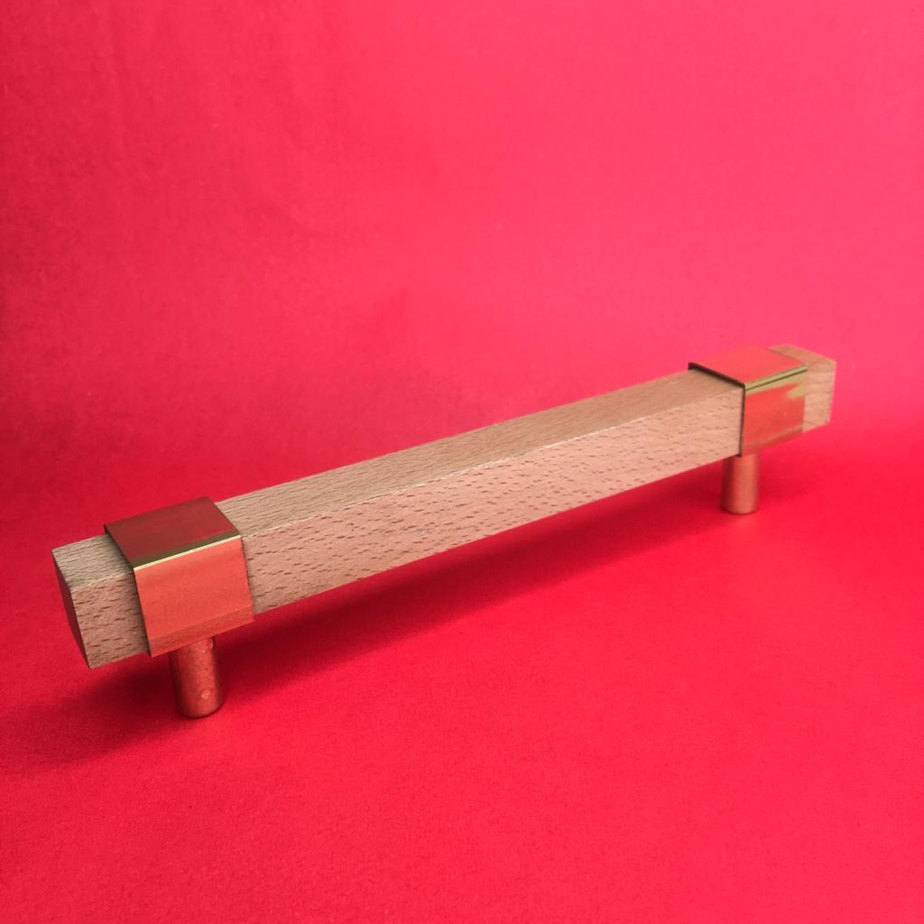 Stylish Modern Wooden Door Handle & Drawer Handle With Gold Antique Brass 1PC By MUC