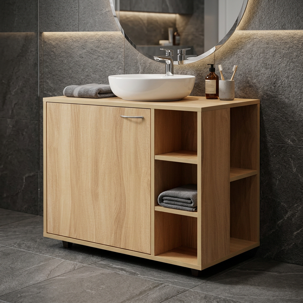 Under Sink HDHMR Water Resistant Bathroom Cabinet Washbasin Vanity By Miza