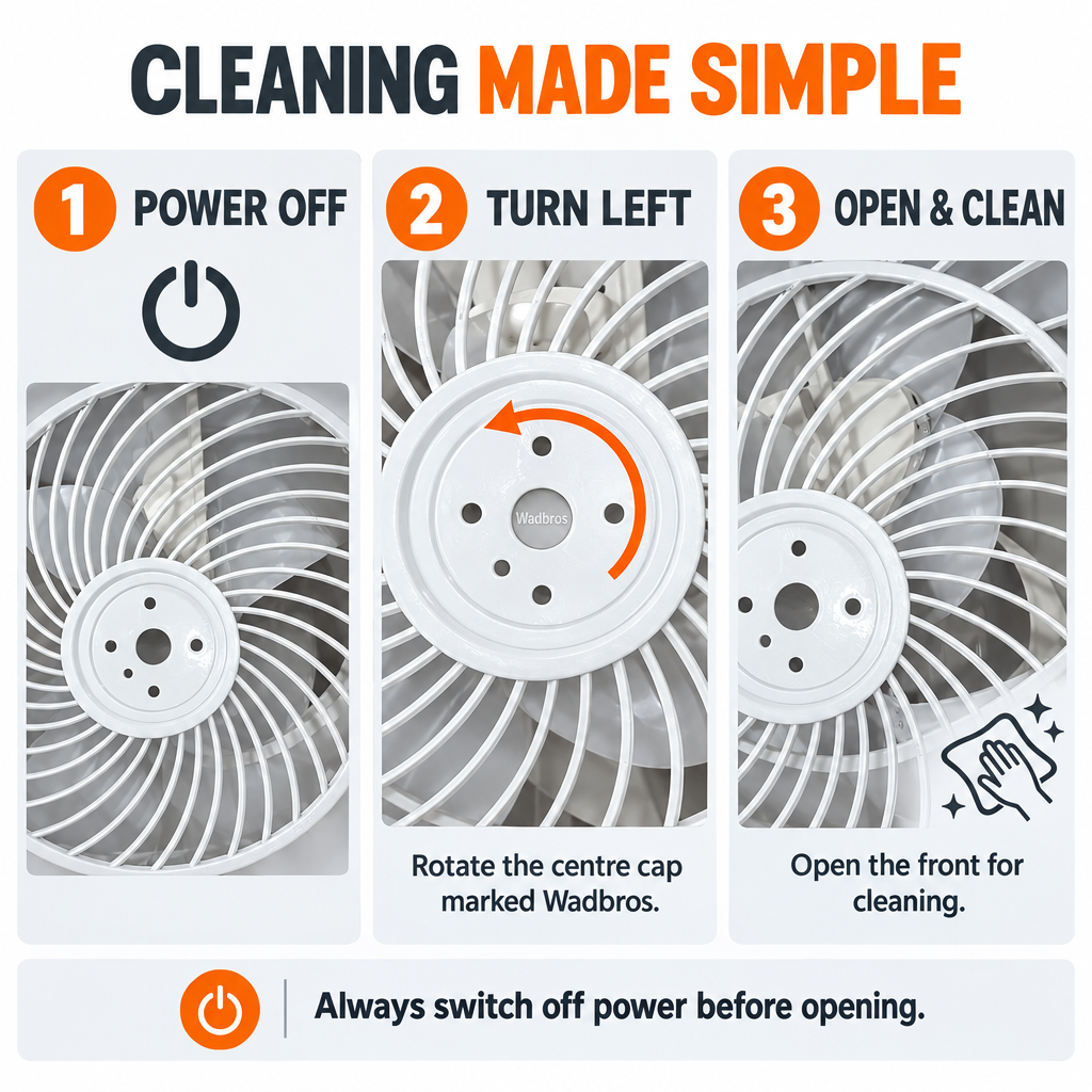 Deco Fan Mini 465 mm/18 INCHES | False Ceiling Ventilation Fan | Remote Operated | By Wadbros