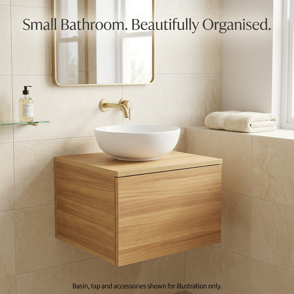 Aesthetic Minimal HDHMR Water Resistant Revised Bathroom Washbasin Vanity By Miza