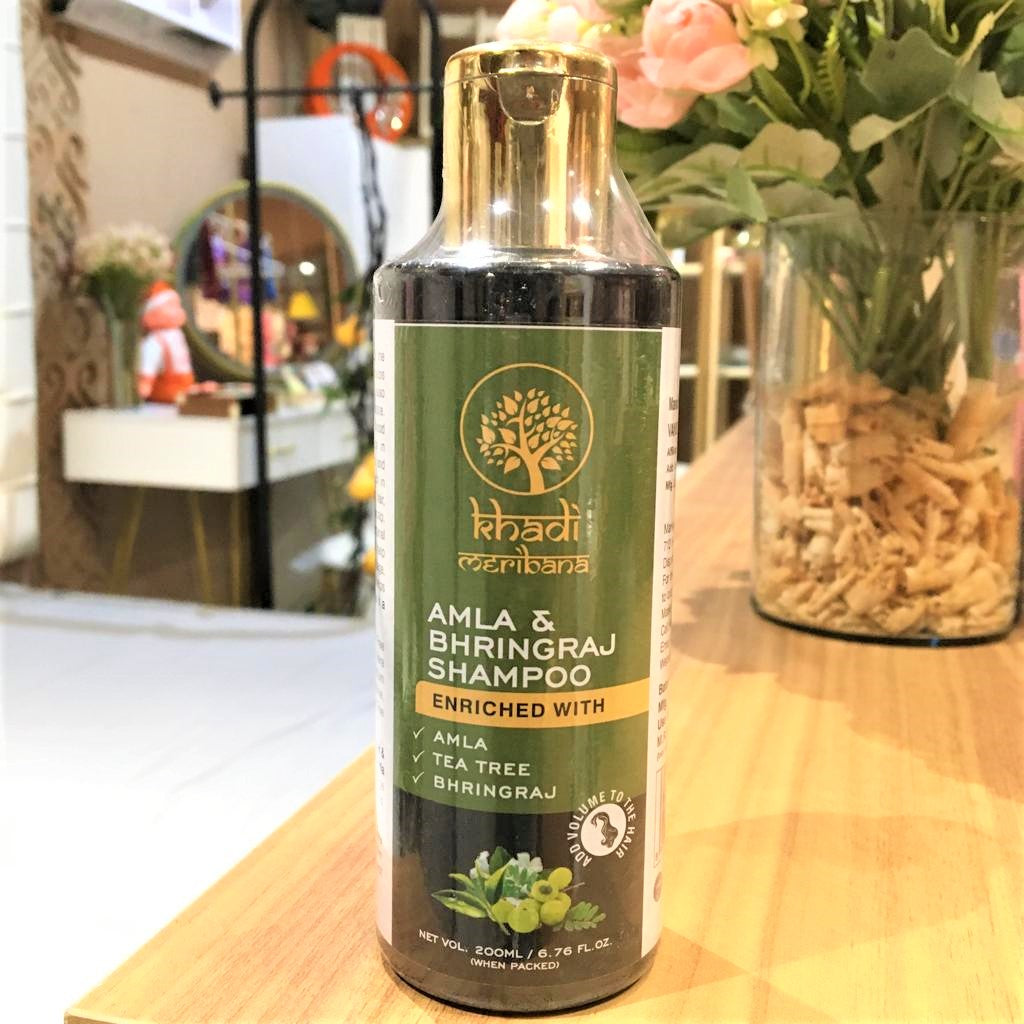 Khadi Meribana Pack of 2 Amla & Bhringraj Meribana Shampoo (200ml)