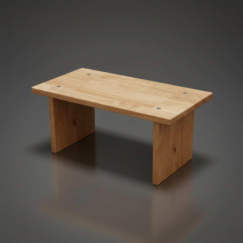 MIZA Wooden Meditation Stool | Yoga Seiza Bench | Rubberwood | 45×19×18 cm