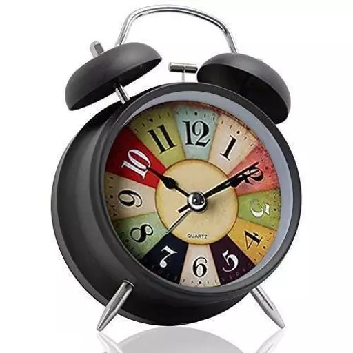 Twin Bell Table Alarm Vintage Clock In Copper & Silver By AK - 1 PC