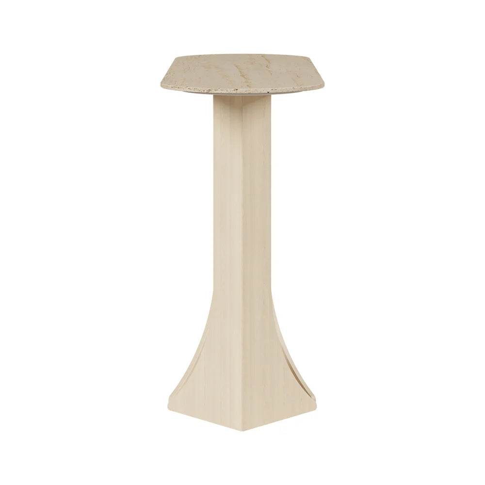 Oval Travertine Stone Console Table Modern Entryway Table With Abstract Base