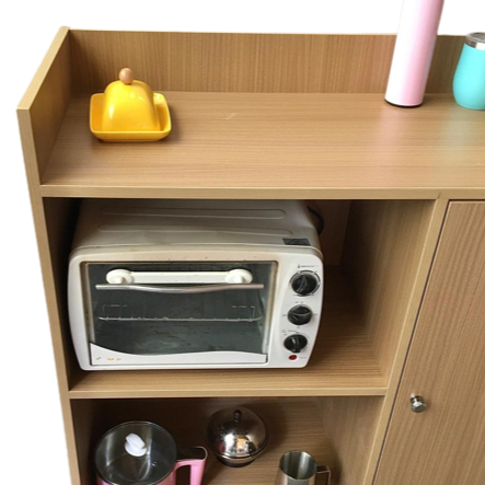 Microwave Storage Cabinet With Panel Door In Natural Wood By Miza