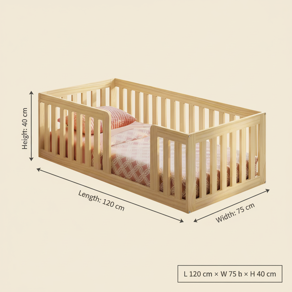 Montessori Wooden Baby Floor Sleep Station / Baby Cot By Miza