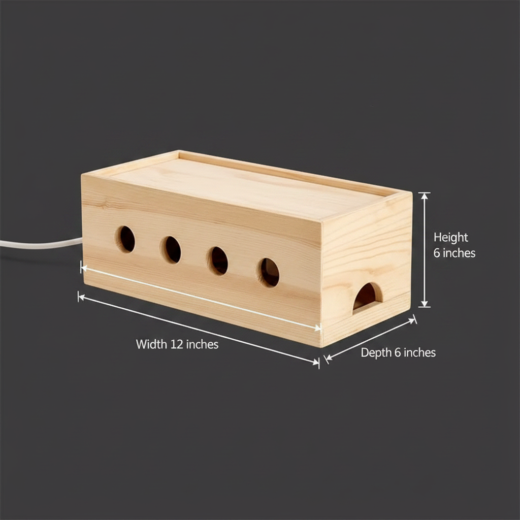 Rectangle Mobile Charger Wood Box By Miza