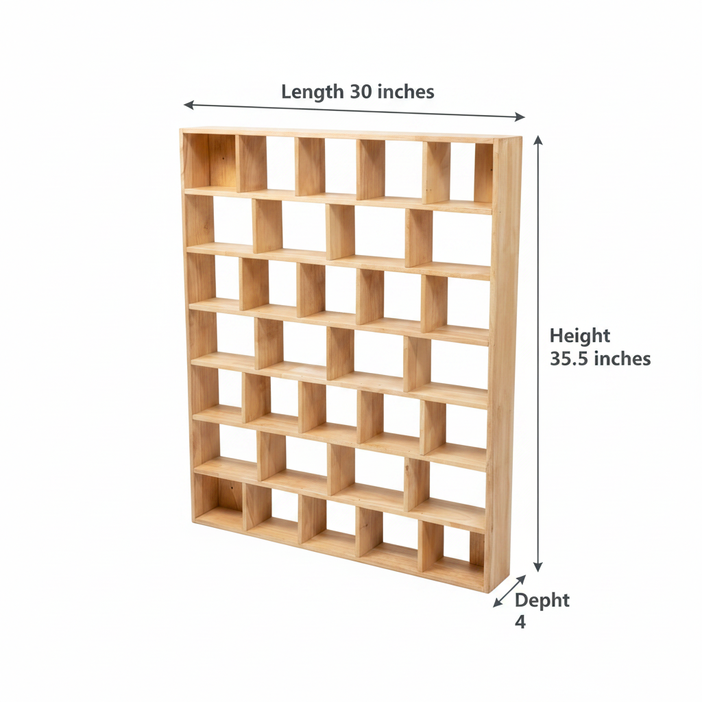 Wooden Cup Display Shelf By Miza