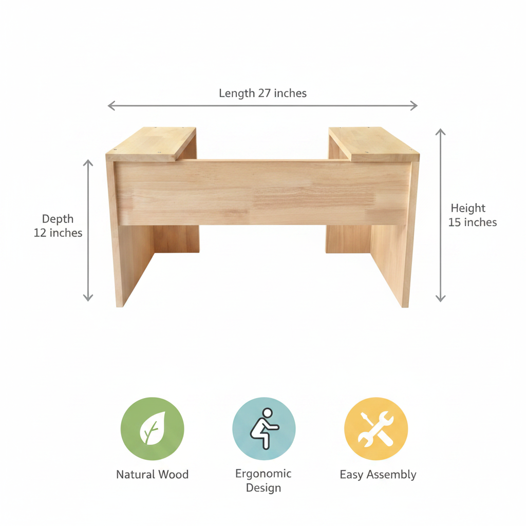Squatting Wooden Platform/Squat Potty Stool For Toilet By Miza