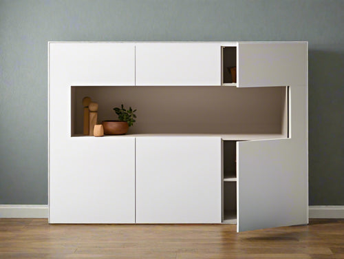 Contemporary Console Table With C Shape Drawers By Miza