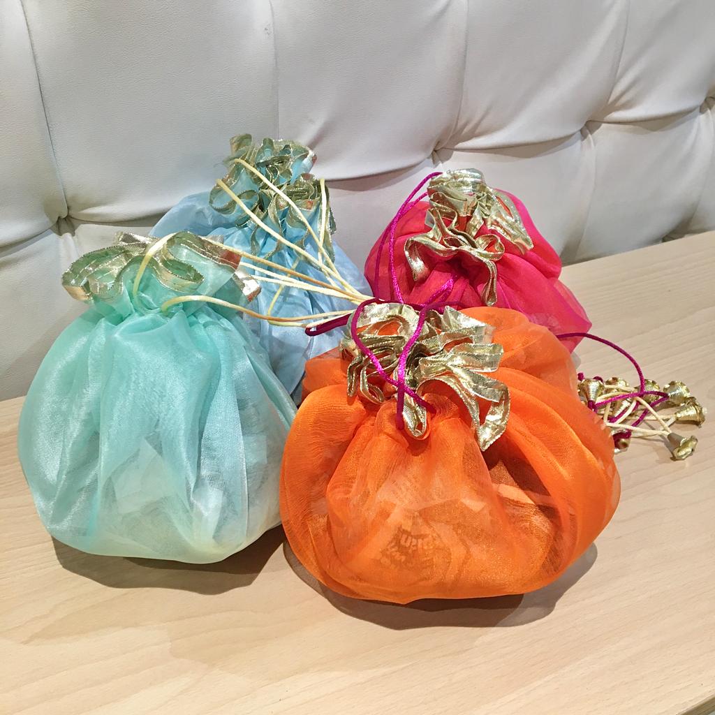 Gota Potli/ Thaal Cover/ Lap Tissue Potli For Gifting 1 PC Random Color By CC