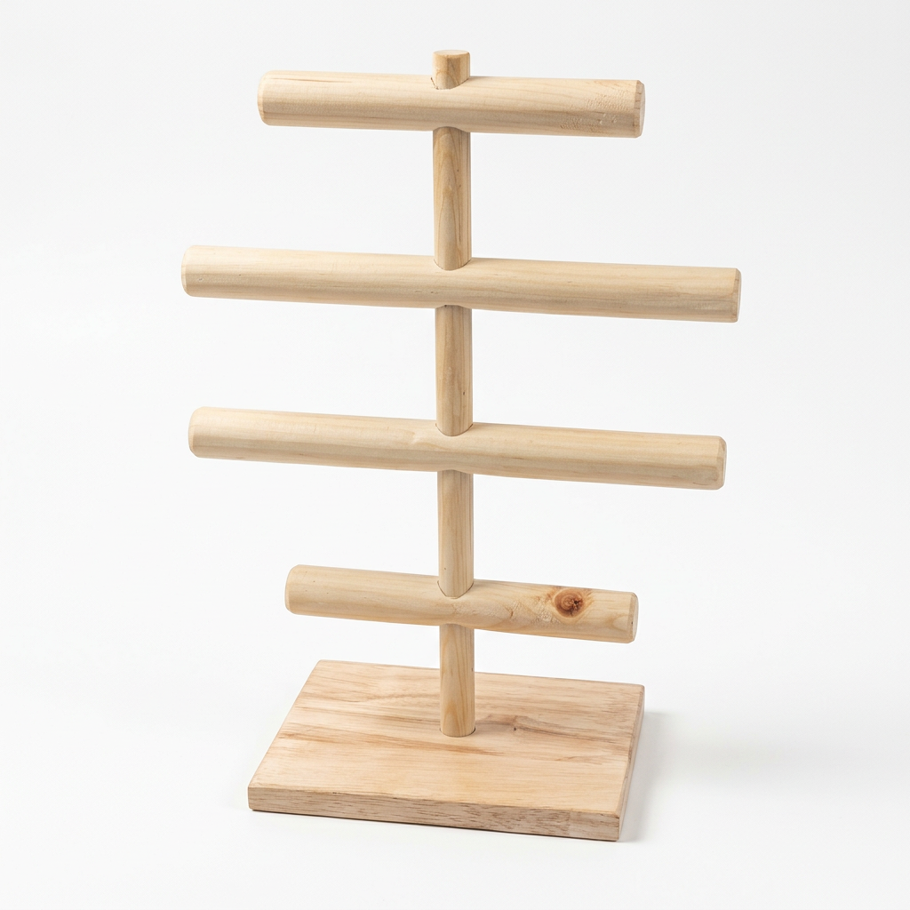 Wooden Handmade Portable Jewellery Stand By Miza