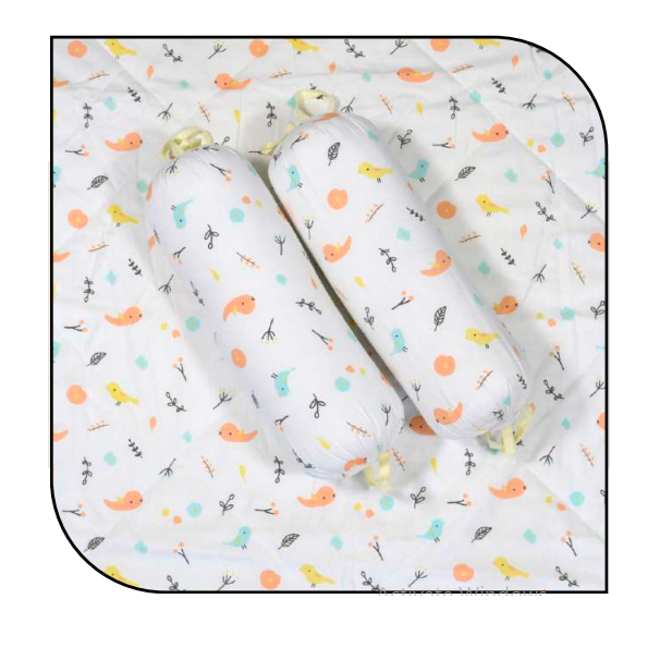 Baby's Playmat Set With 2 Bolster/Pillow In Random Print By MM ( SET OF 3 PCS )