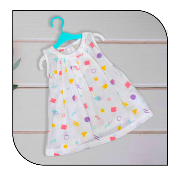 Muslin Frock Zip Frill Cloth For Baby Multi Printed Pack Of 1 By MM