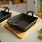 Cast Iron Sizzler Platter With Wooden Base (Paneer Tikka Grill) by MK