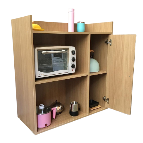 Microwave Storage Cabinet With Panel Door In Natural Wood By Miza