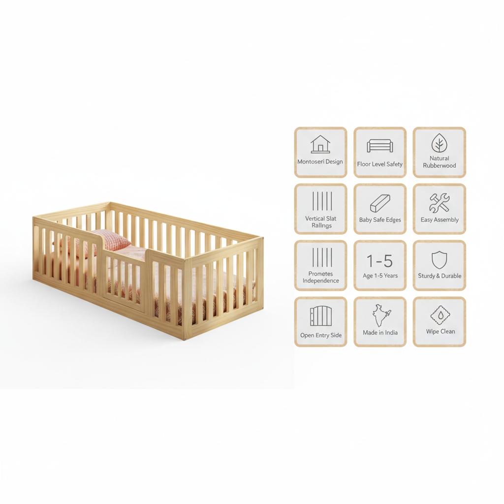 Montessori Wooden Baby Floor Sleep Station / Baby Cot By Miza