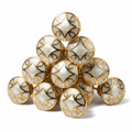 MOP & Brass Round Cabinet Knobs | Rust-Free Hardware for Door, Drawer, Wardrobe & Cupboard | Pack of 10