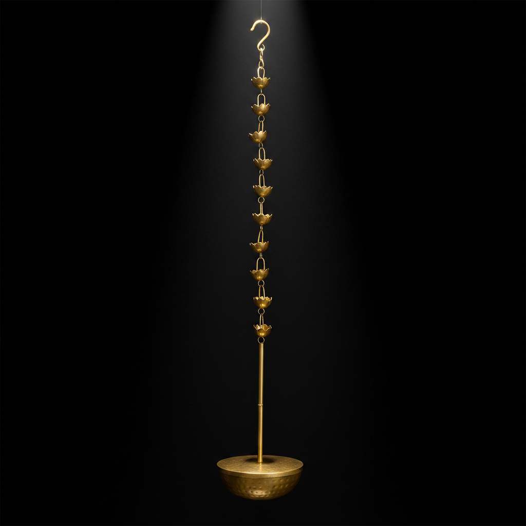 Brass Loban Daan Hanging Lamp for Pooja Room | Bakhoor Incense Burner | Home Purifier