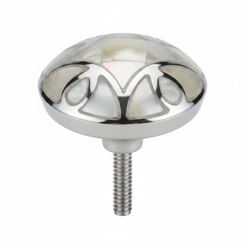 MOP & Brass Round Cabinet Knobs | Rust-Free Hardware for Door, Drawer, Wardrobe & Cupboard | Pack of 10
